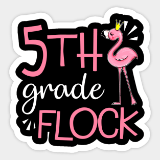 Flamingo Back To School 5th Fifth Grade Flock Sticker